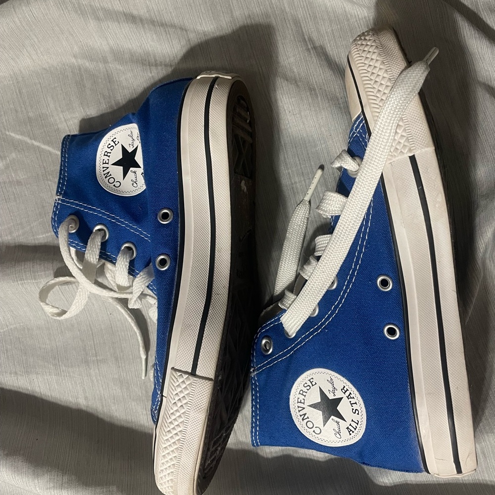 Converse Blue and White High-Top Sneakers
